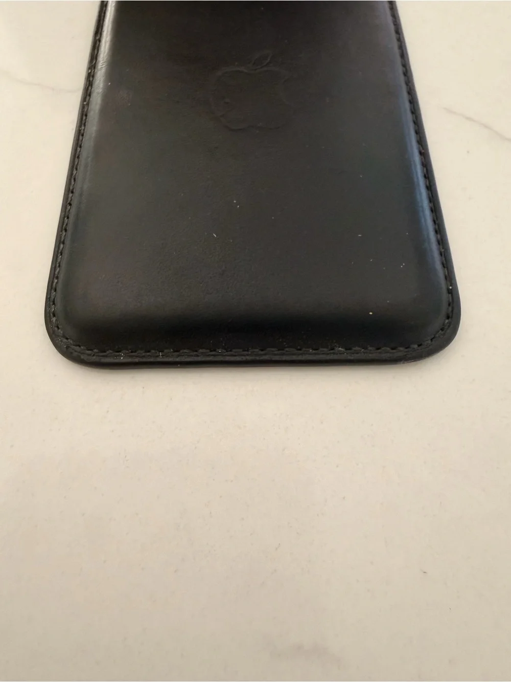 Apple Black Leather Tablet Sleeve with Embossed Logo